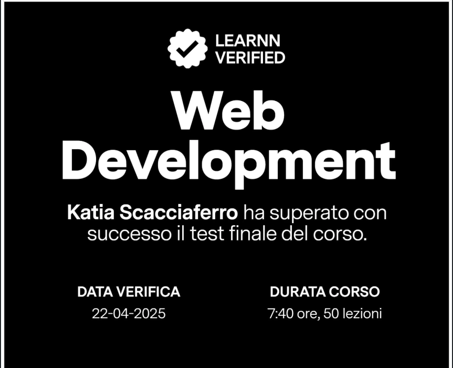 certificazione web development